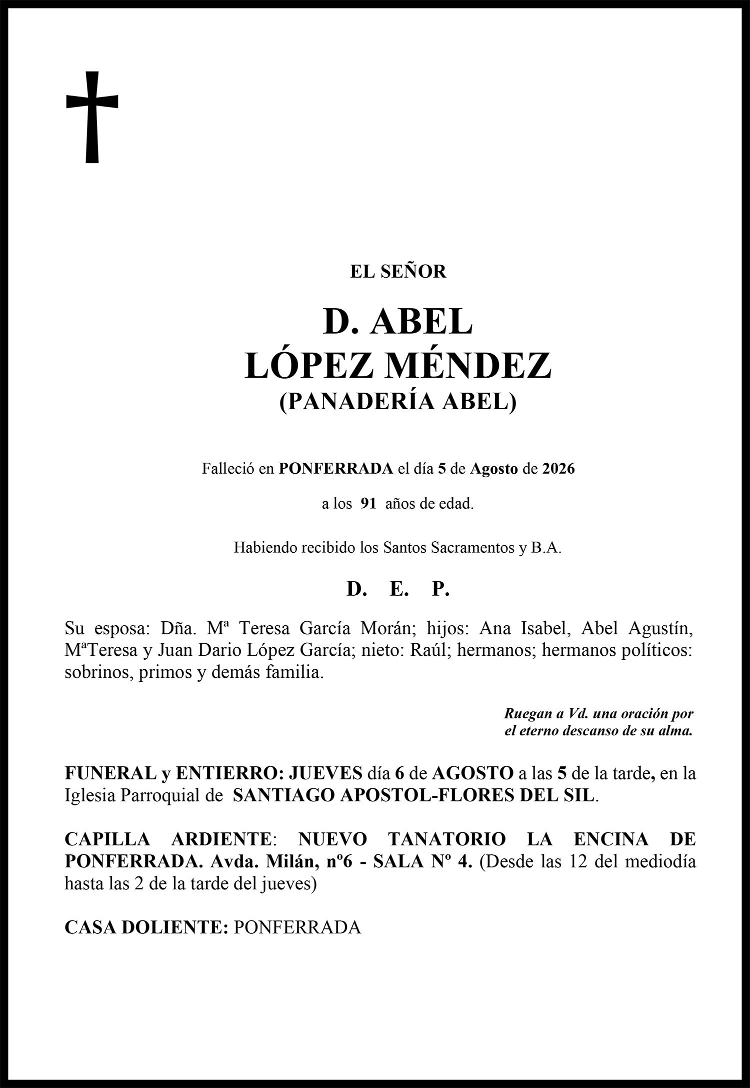ABELLÓPEZ MÉNDEZ(PANADERÍA ABEL) 
