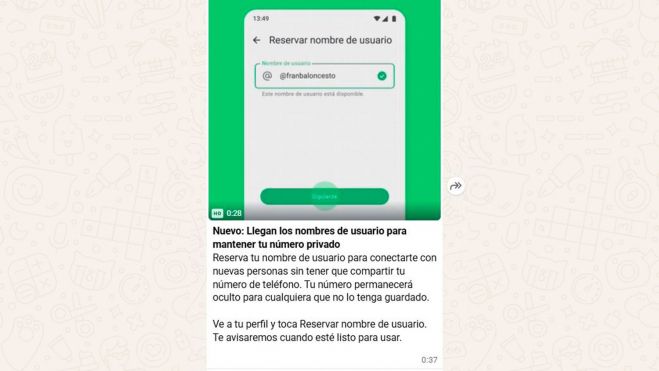 WhatsApp permite reservar nombres de usuario sin compartir número telefónico 