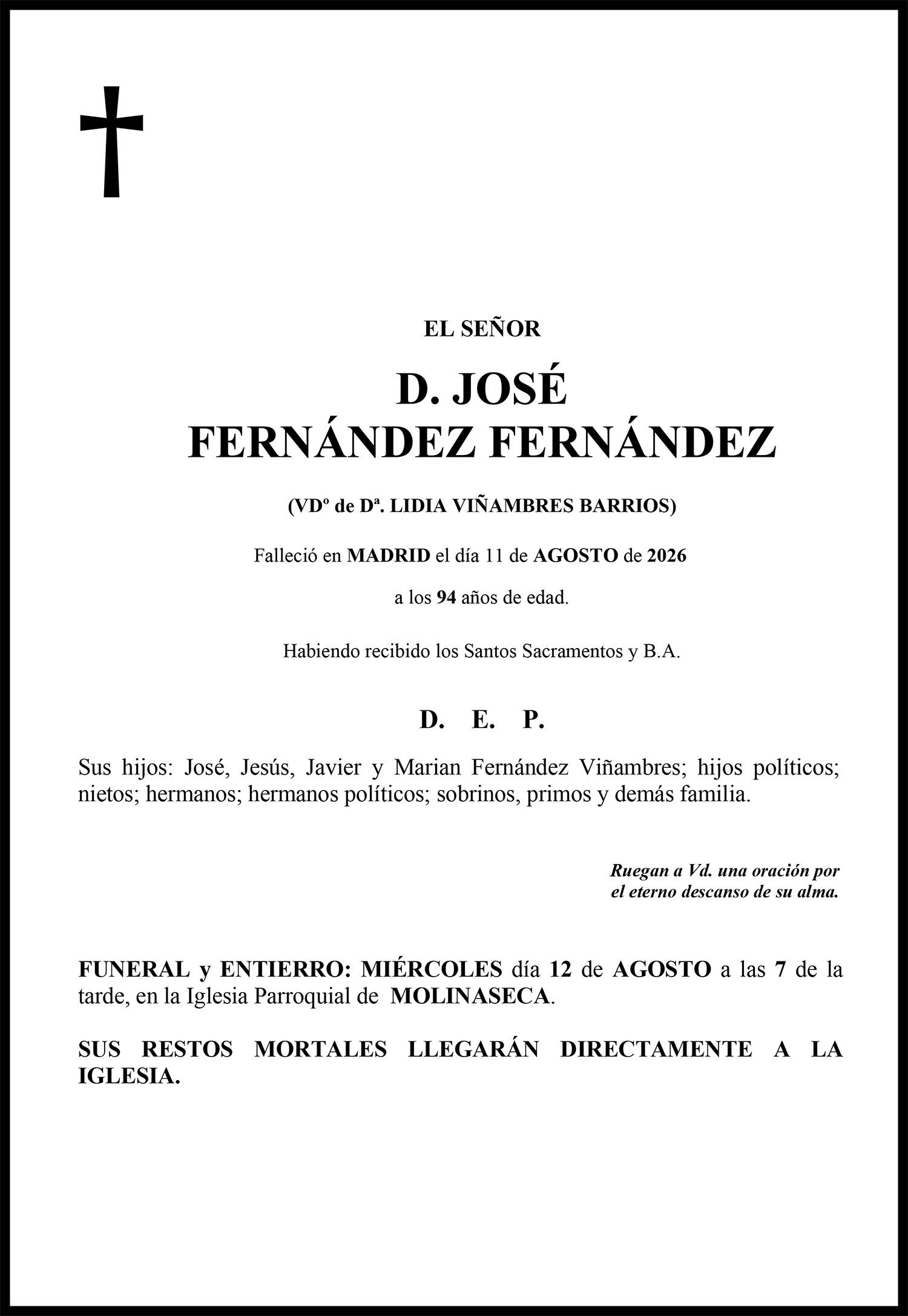 JOSÉ FERNÁNDEZ FERNÁNDEZ