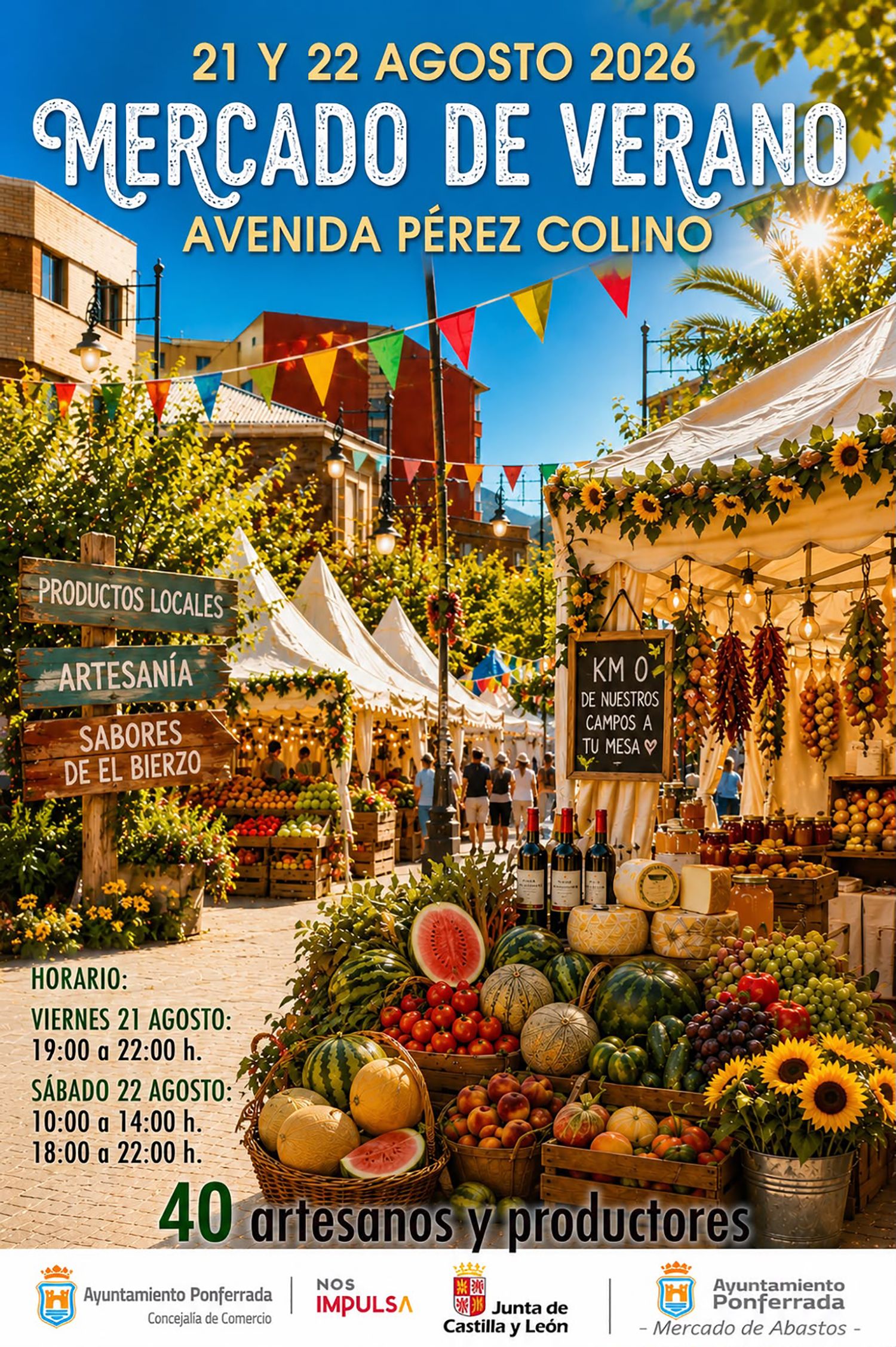 Cartel del Mercado de Verano de Ponferrada