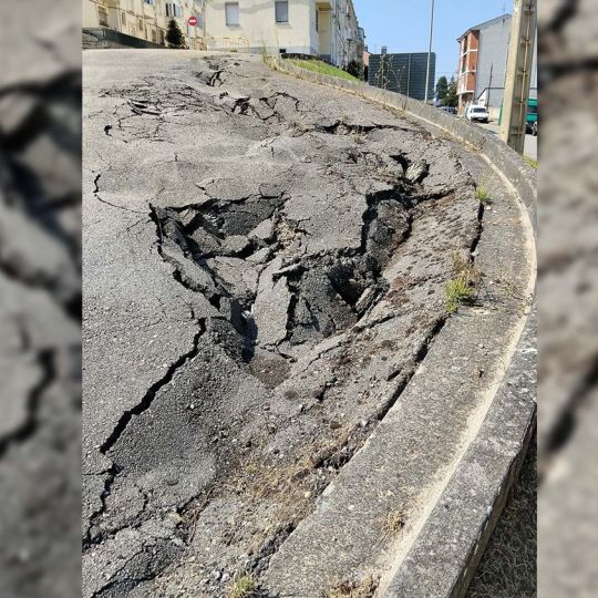 Hundimiento de la calle La Era en Bembibre