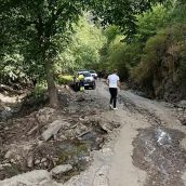 Estado de la carretera de Carracedo de Compludo seis días después de la riada