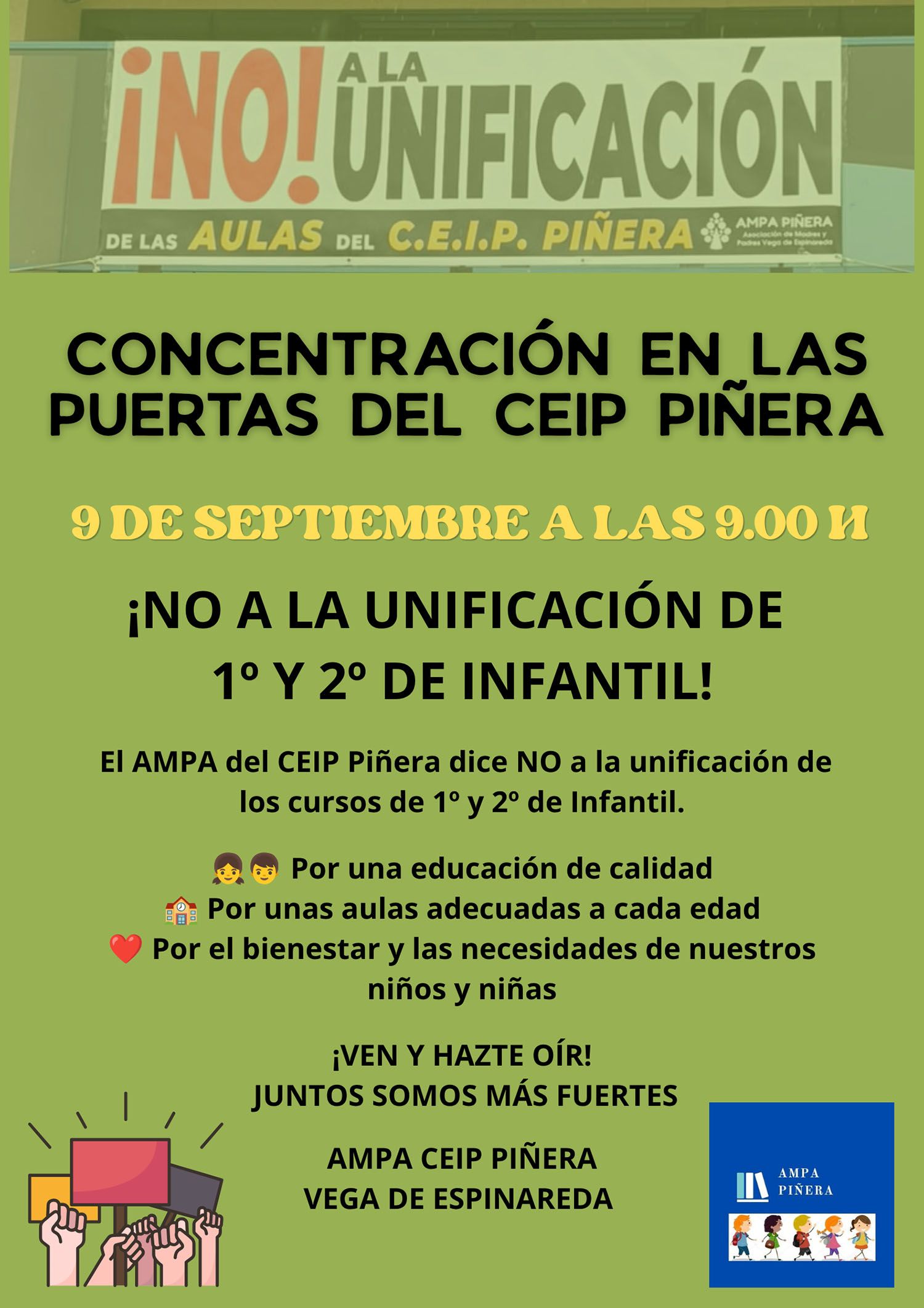Concentración del colegio de Vega de Espinareda