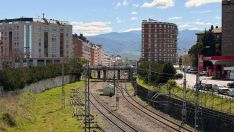 Vía ferroviaria a su paso por Ponferrada