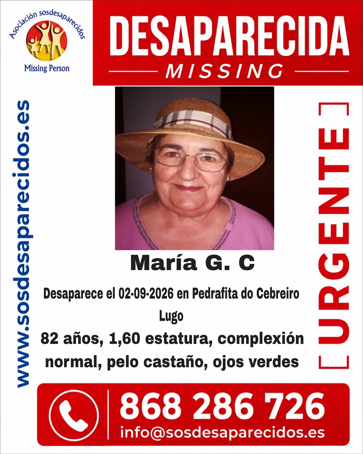 Anuncio de la desaparición de María