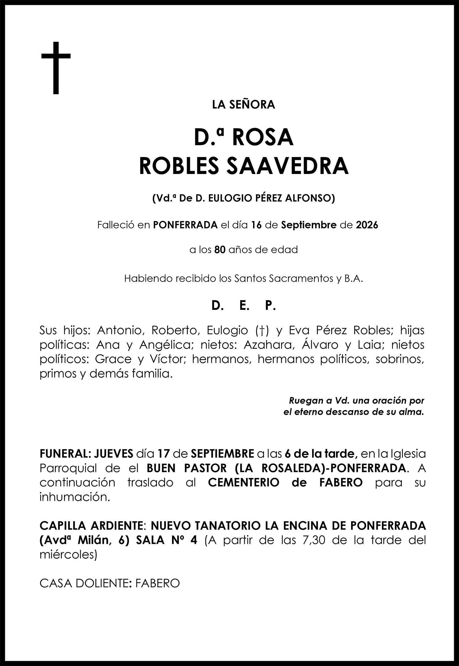 ROSA ROBLES SAAVEDRA