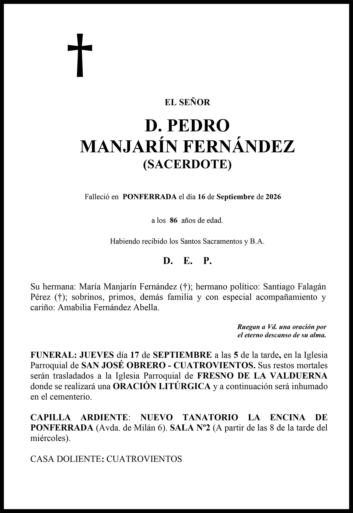 PEDRO MANJARÍN FERNÁNDEZ (SACERDOTE)