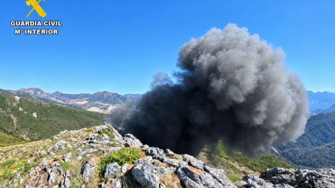Artefacto detonado en Puebla de Lillo Artefacto detonado en Puebla de Lillo