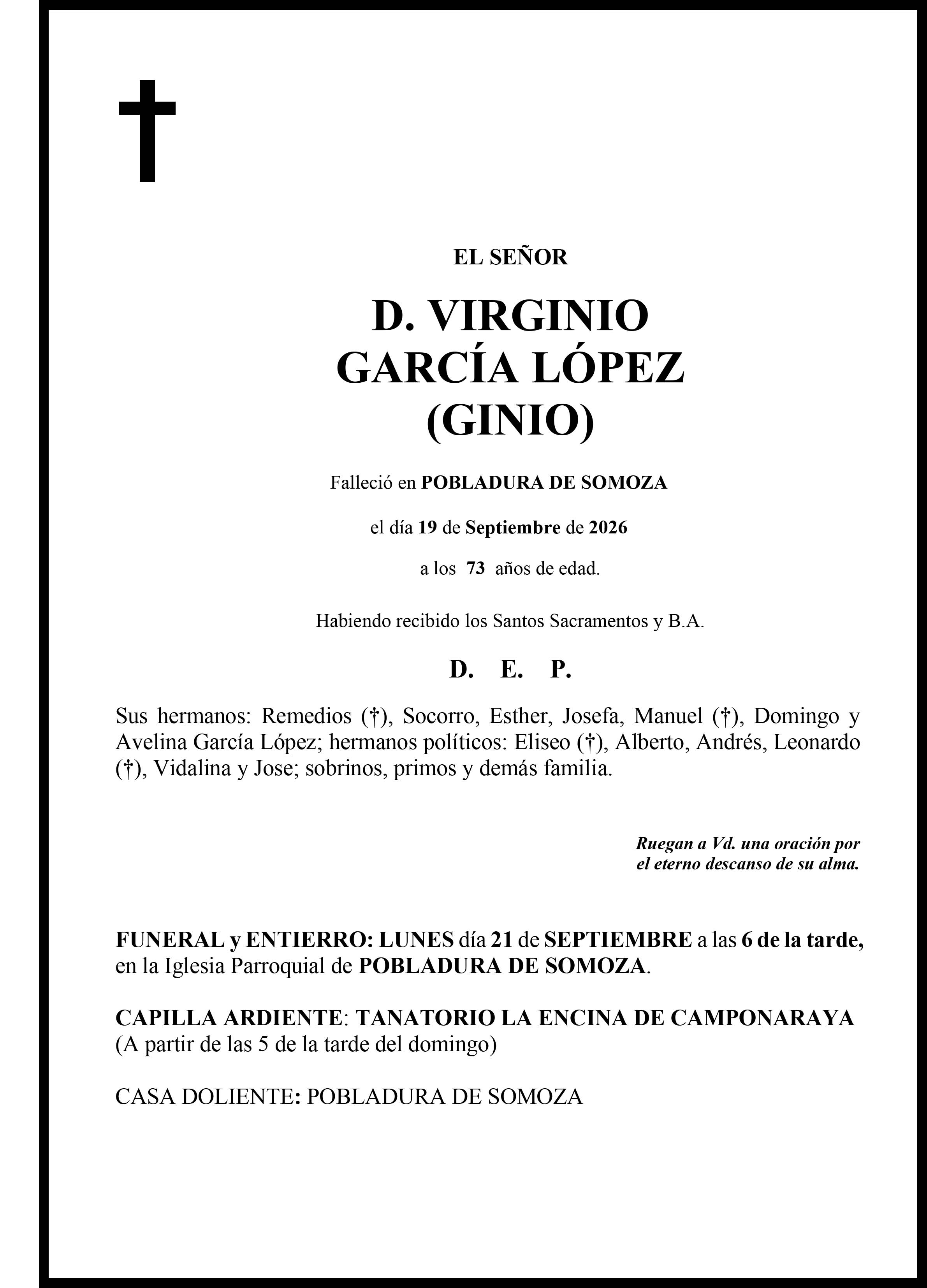 VIRGINIO GARCÍA LÓPEZ GINIO