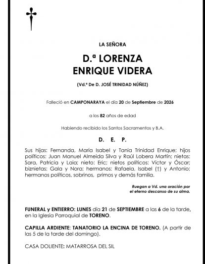 LORENZA ENRIQUE VIDERA