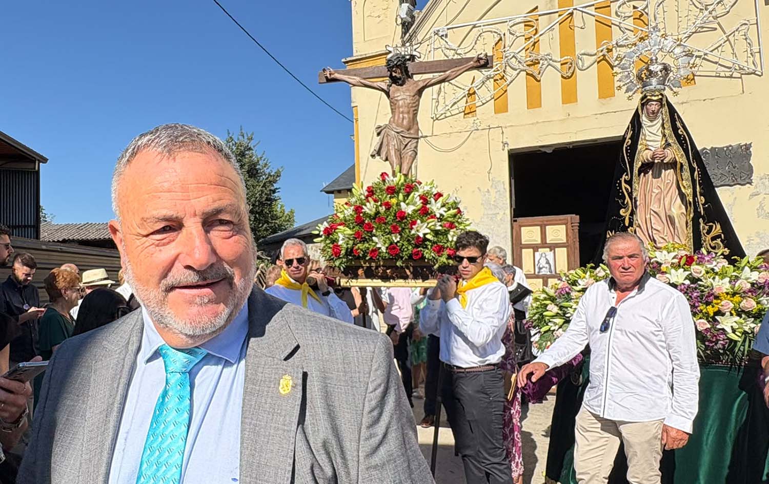 El alcalde de Camponaraya, Eduardo Morán, durante las Fiestas de La Soledad