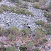 Rescatadas tres mujeres y un perro en una zona de difícil acceso del entorno del Catoute Rescatadas tres mujeres y un perro en una zona de difícil acceso del entorno del Catoute