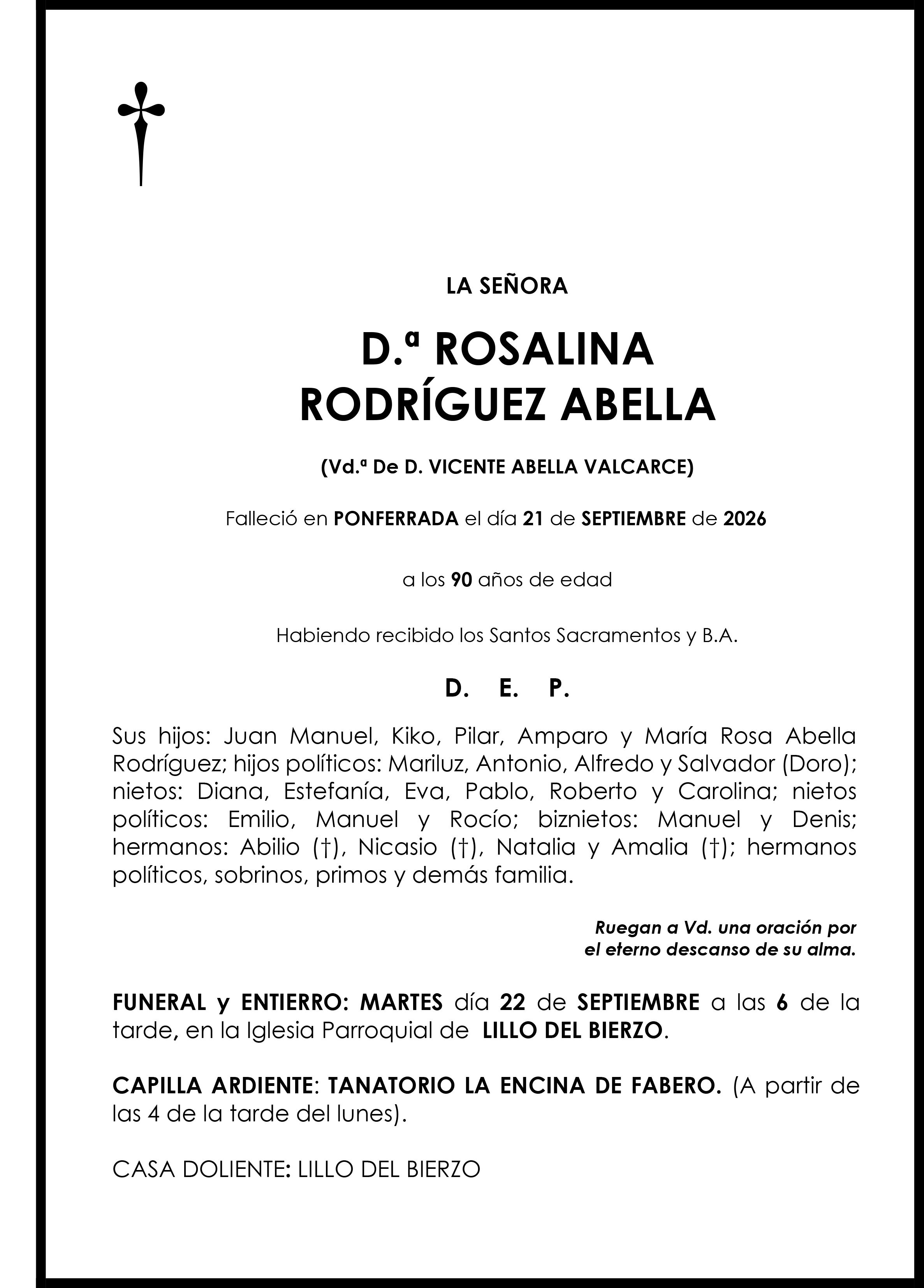 ROSALINA RODRIGUEZ ABELLA