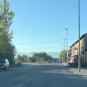 Calle Real de Columbrianos (Ponferrada), donde ha tenido lugar el accidente Calle Real de Columbrianos (Ponferrada), donde ha tenido lugar el accidente