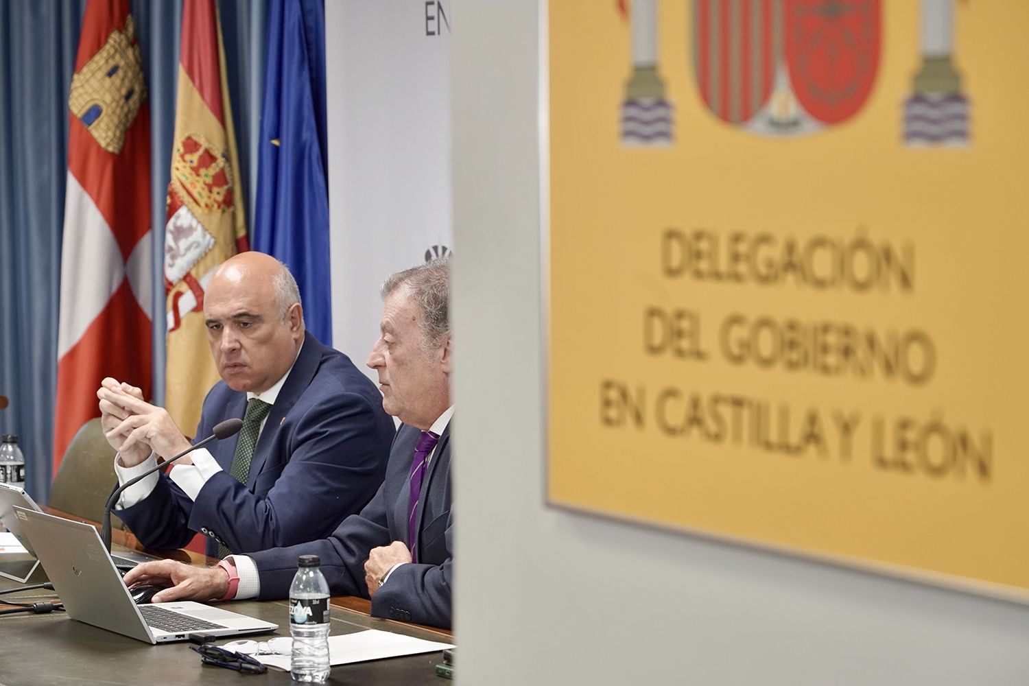 Miriam Chacón / ICAL. El delegado territorial de la Aemet en Castilla y León, Manuel Mora, acompañado por el subdelegado Jacinto Canales, comparece ante los medios para realizar un resumen climático del verano y la predicción estacional para el otoño Miriam Chacón / ICAL. El delegado territorial de la Aemet en Castilla y León, Manuel Mora, acompañado por el subdelegado Jacinto Canales, comparece ante los medios para realizar un resumen climático del verano y la predicción estacional para el otoño