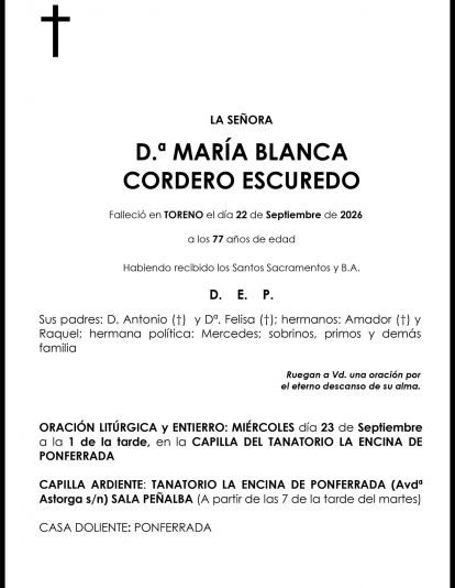 MARÍA BLANCA CORDERO ESCUREDO