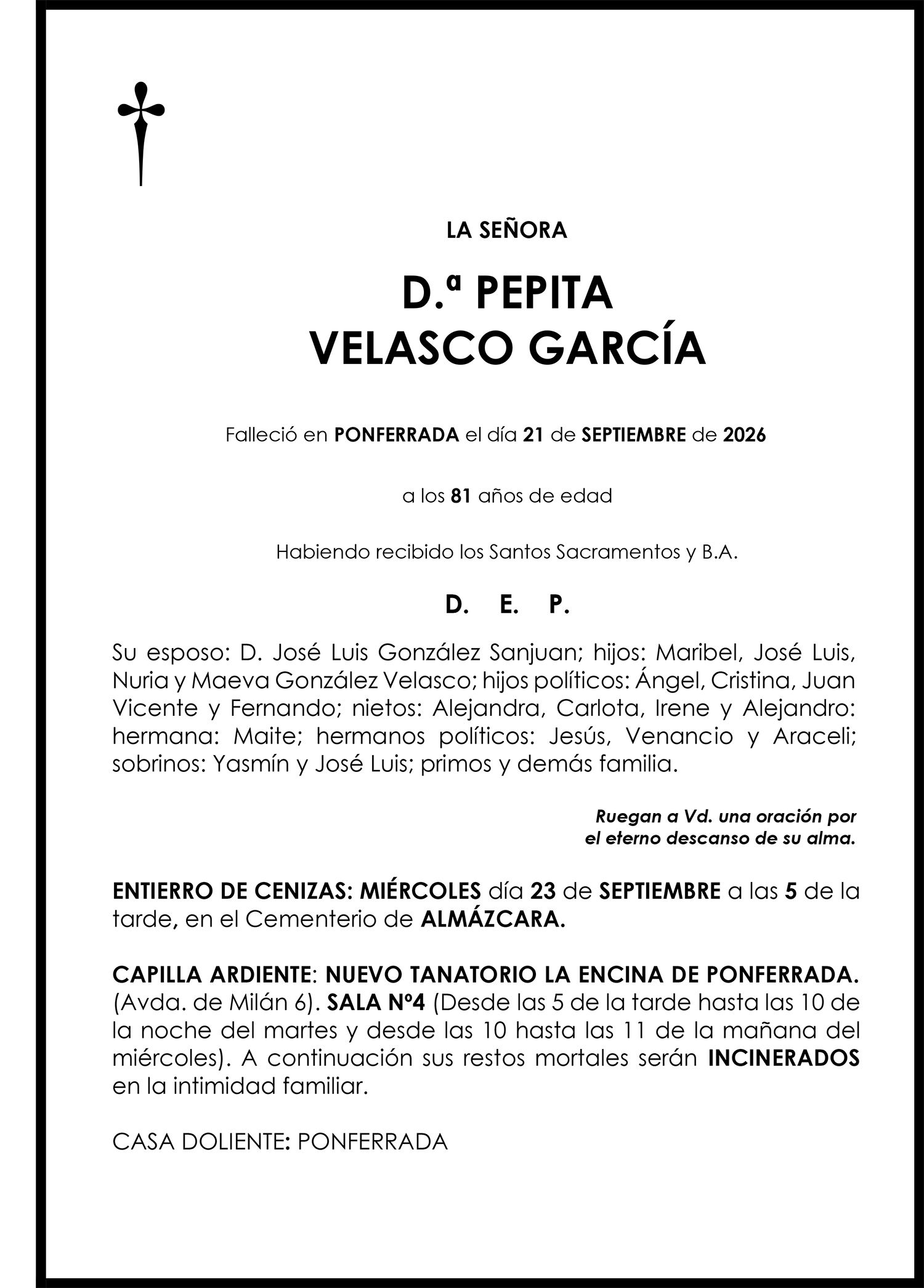 PEPITA VELASCO GARCÍA