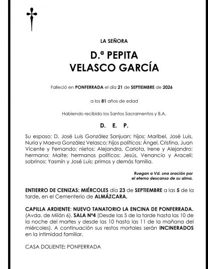 PEPITA VELASCO GARCÍA