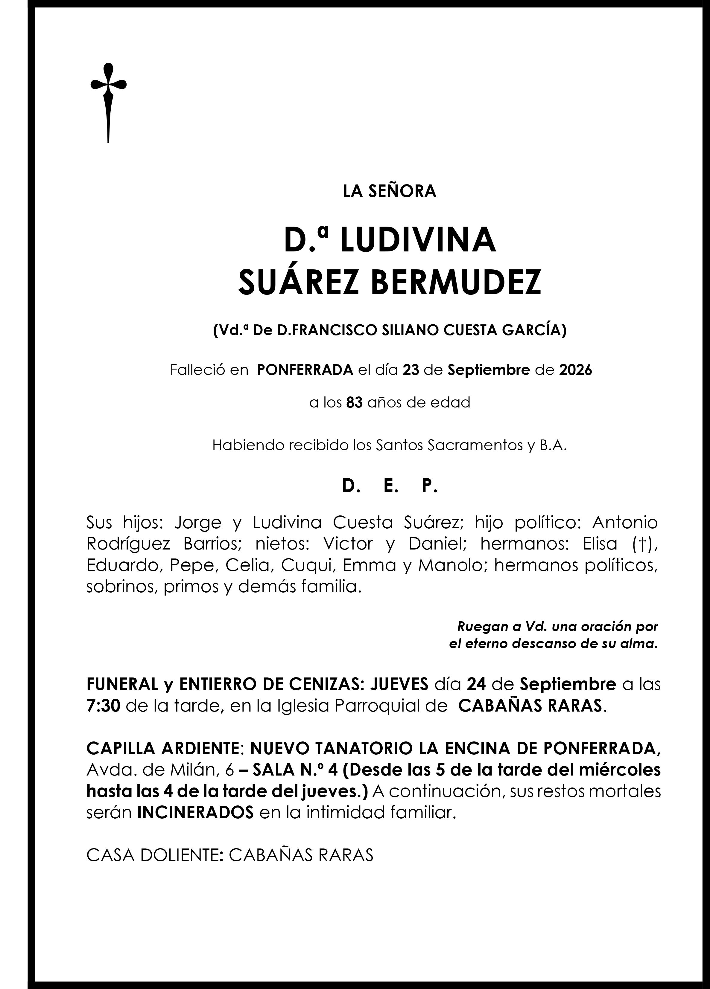 LUDIVINA SUAREZ BERMUDEZ