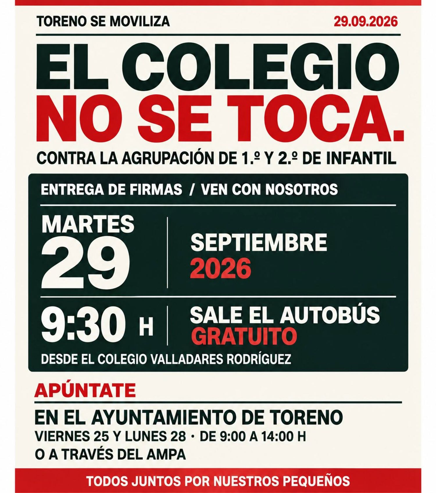 Movilización del colegio de Toreno