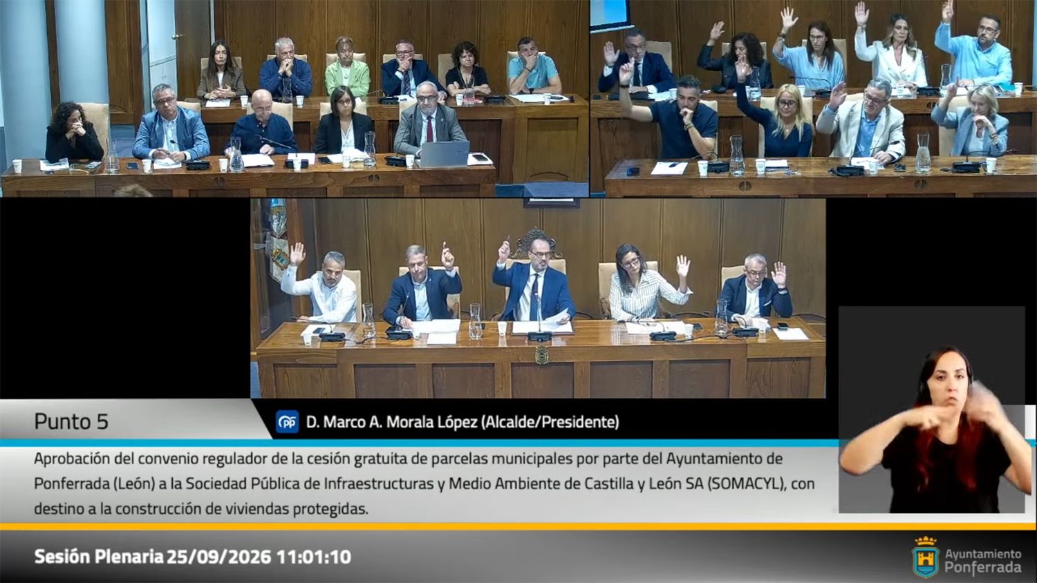 Votos a favor para la cesión de parcelas en La Rosaleda a Somacyl Votos a favor para la cesión de parcelas en La Rosaleda a Somacyl