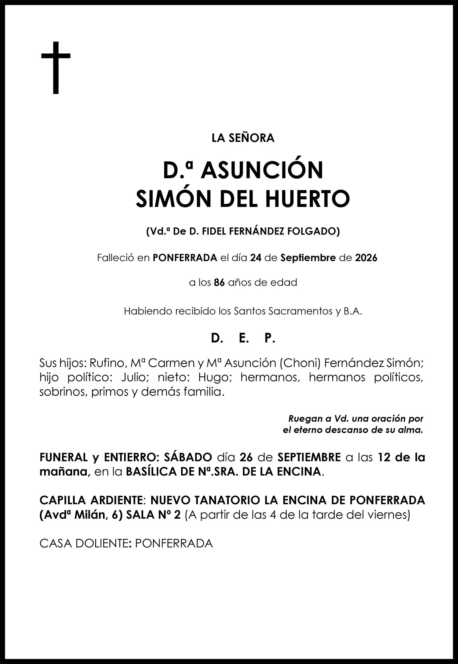 ASUNCIÓN SIMÓN DEL HUERTO