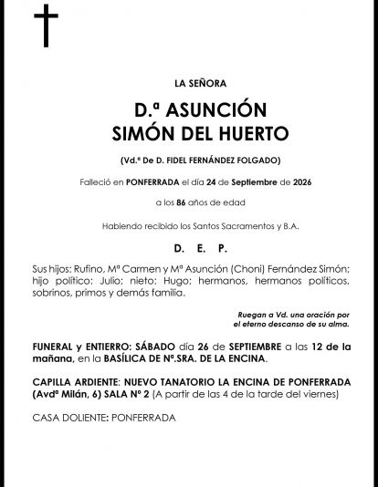 ASUNCIÓN SIMÓN DEL HUERTO