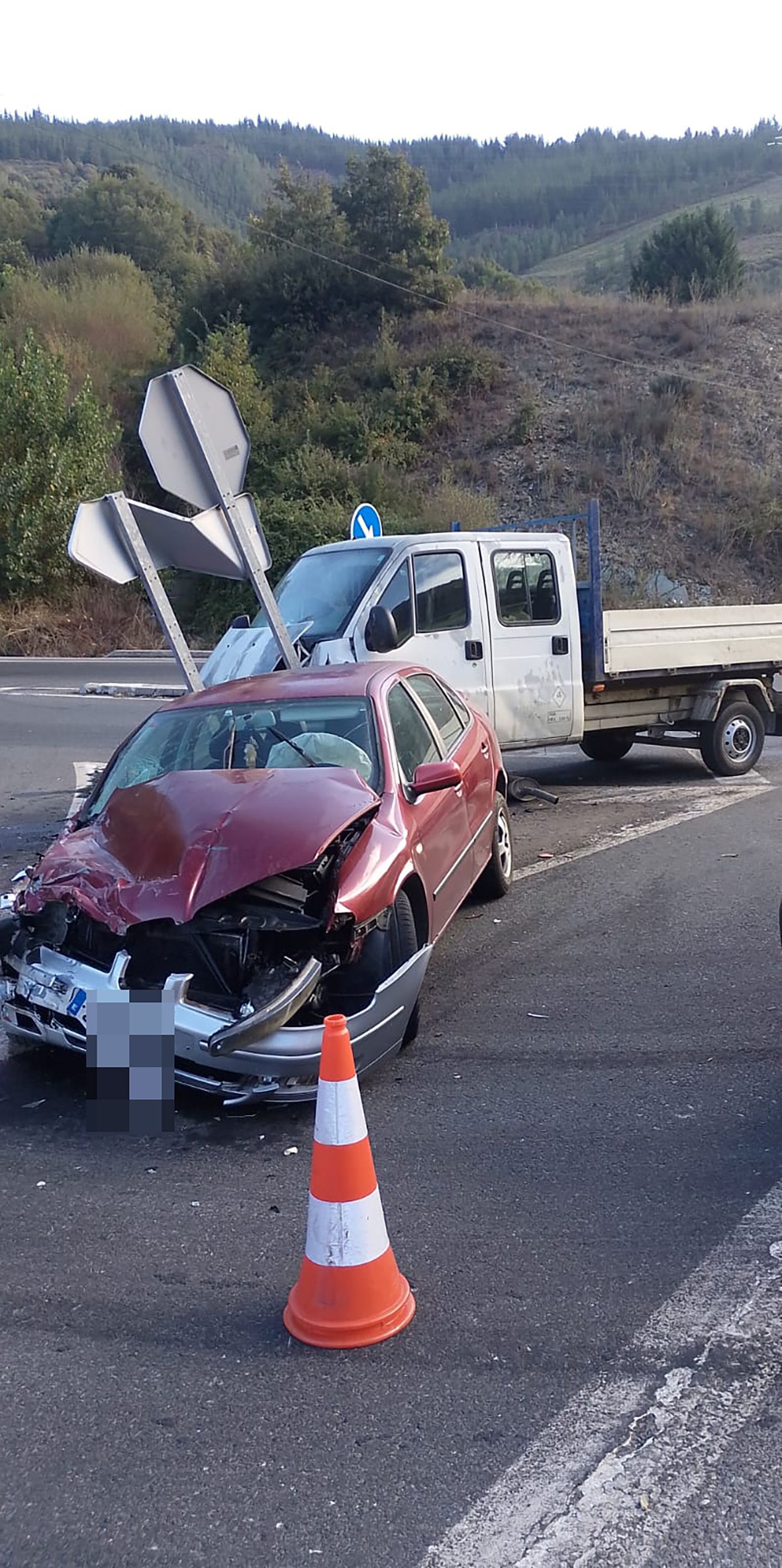 Accidente en la N6 en Vega de Valcarce