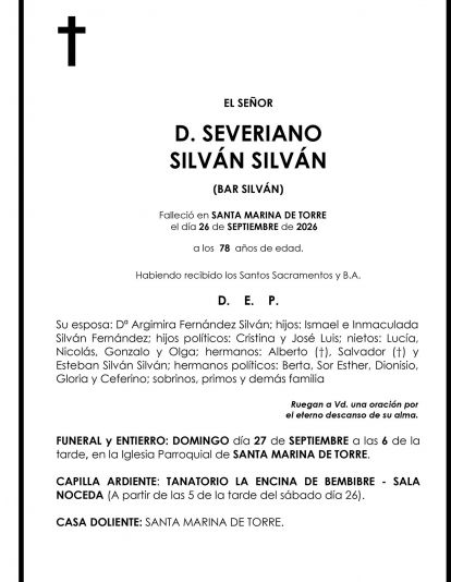 SEVERIANO SILVÁN SILVÁN (BAR SILVÁN)