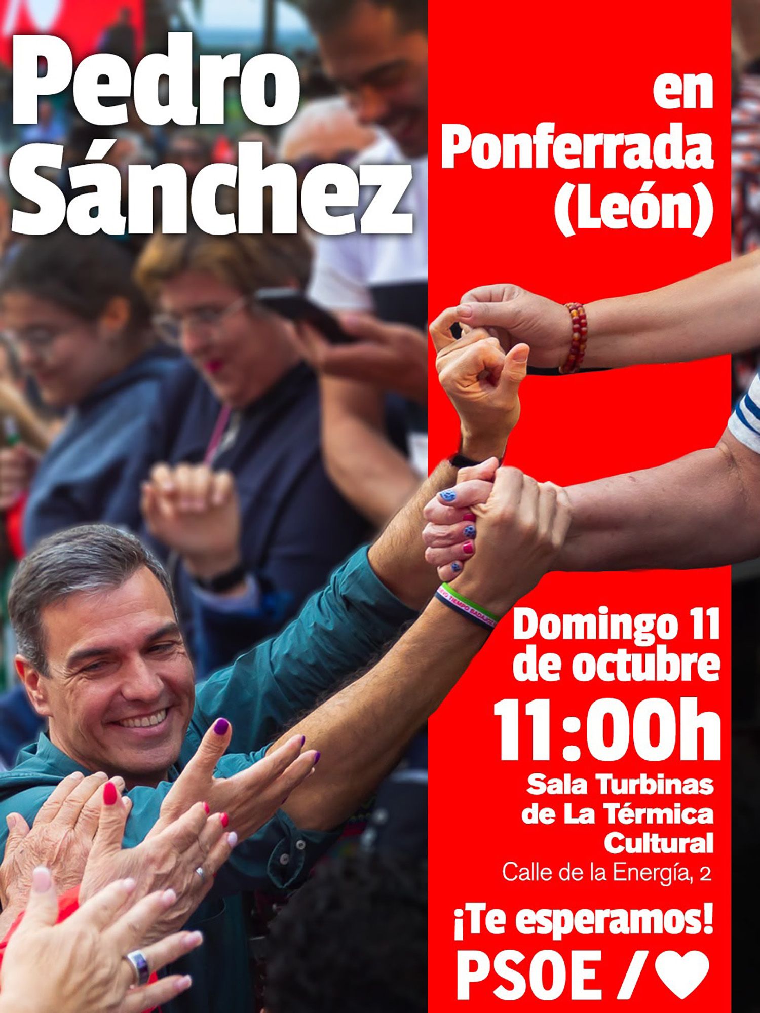 Anuncio de la visita de Pedro Sánchez a Ponferrada Anuncio de la visita de Pedro Sánchez a Ponferrada