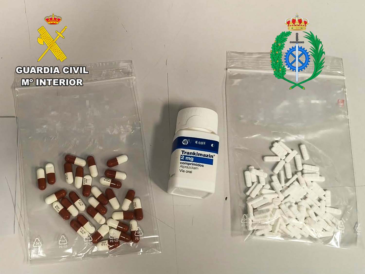 Ansiolíticos incautados en la operación Ansiolíticos incautados en la operación