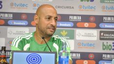 El entrenador de la Ponferradina, Mehdi Nafti, durante la rueda de prensa de este viernes El entrenador de la Ponferradina, Mehdi Nafti, durante la rueda de prensa de este viernes