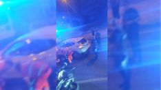 Imagen del accidente entre una moto y un coche en la avda Constitución de Ponferrada | Foto: Telegram 