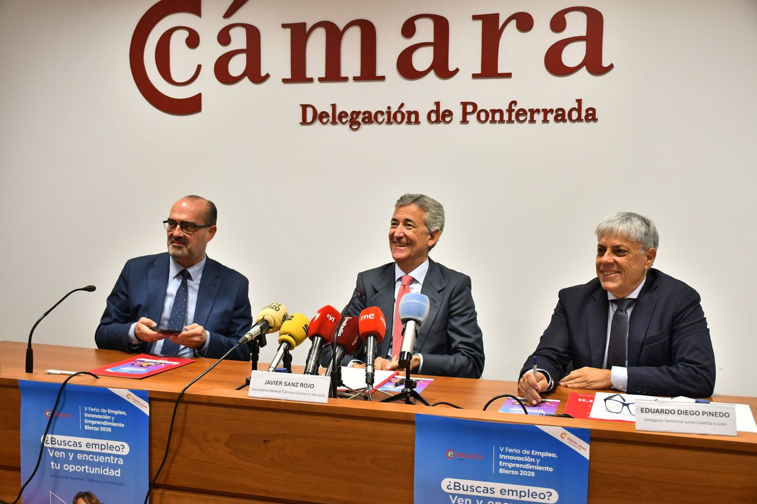 Marco Morala, alcalde de Ponferrada, Eduardo Diego, delegado territorial de la Junta de Castilla y León en León y Javier Sanz, secretario general de la Cámara de Comercio de León (1) Marco Morala, alcalde de Ponferrada, Eduardo Diego, delegado territorial de la Junta de Castilla y León en León y Javier Sanz, secretario general de la Cámara de Comercio de León (1)