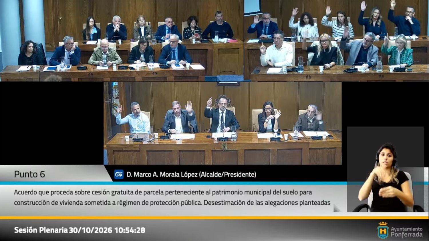 Votos a favor de la cesión de la parcela de La Rosaleda a la Junta de Castilla y León Votos a favor de la cesión de la parcela de La Rosaleda a la Junta de Castilla y León